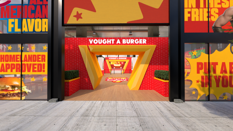 A mock-up of the Vought A Burger pop-up from hit TV show The Boys.