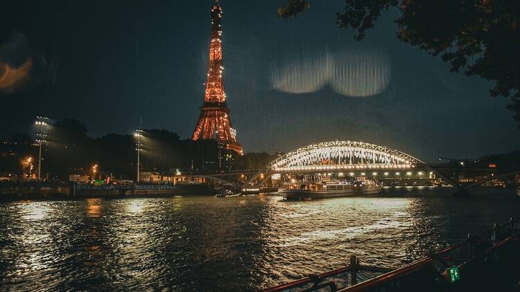 Paris at night with Eiffel Tower