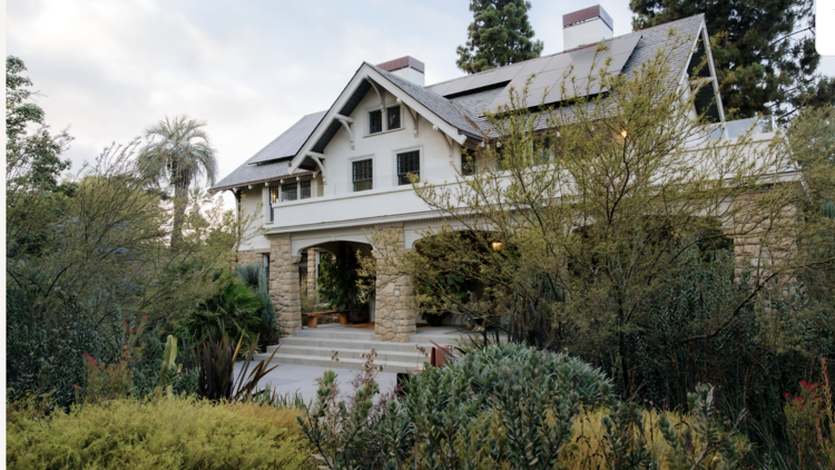 The exterior of a renovated Craftsman in Los Feliz