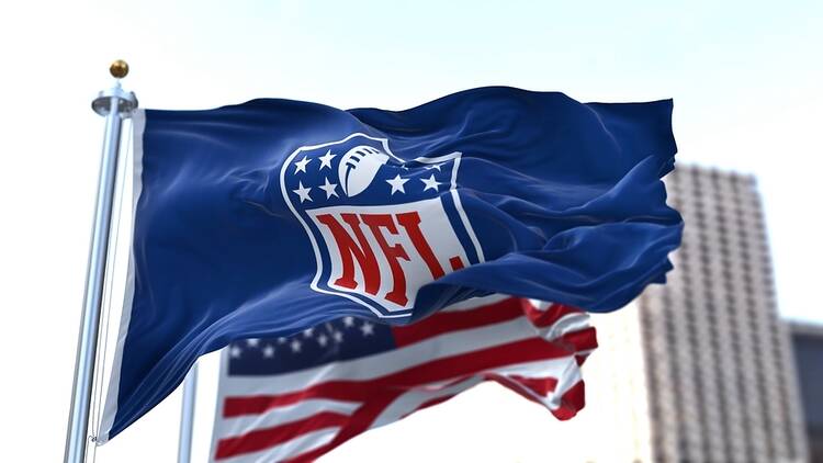 NFL and USA flag in the USA