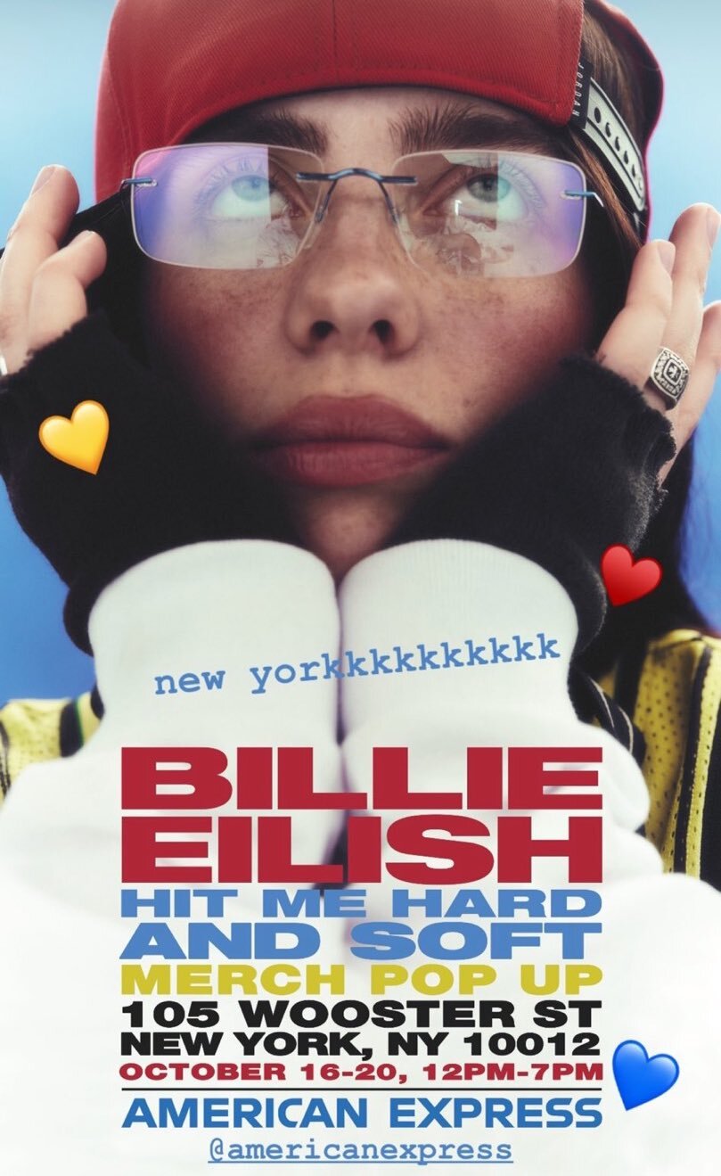 Billie Eilish pop-up in NYC poster