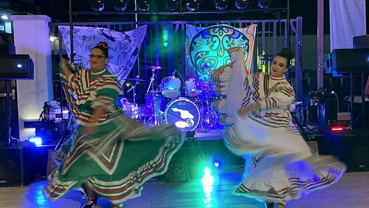 Dancers at Dia de Muertos Family Festival at Catalina Museum for Art & History