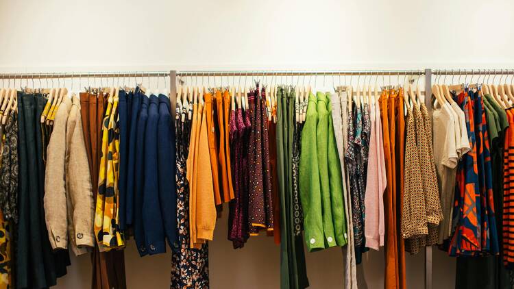 Rack of colourful clothes