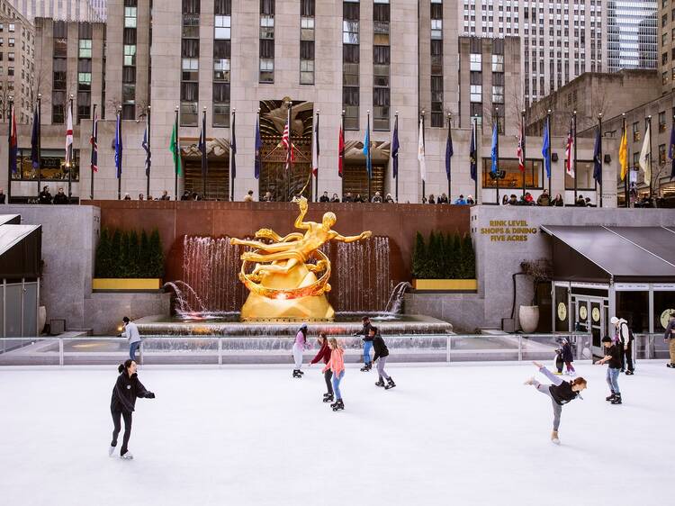 Ice skating at Rockefeller Center