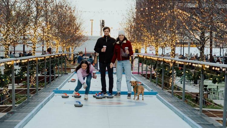 Boston Seaport Snowport curling