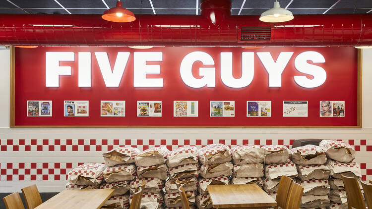 Five Guys eatery interiors.