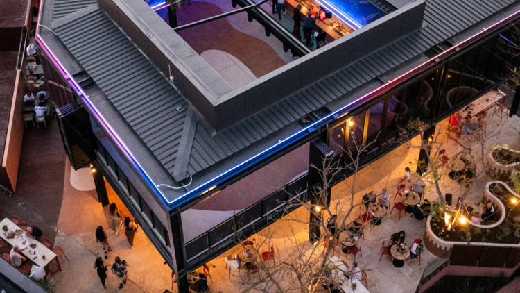 Rooftop bar aerial view