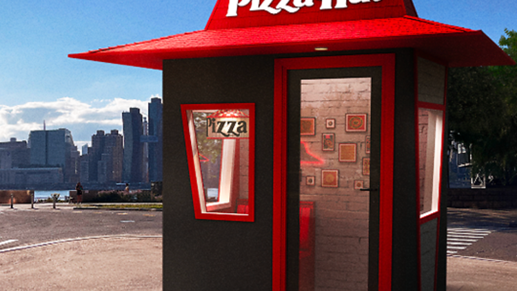 Pizza Hut one-person booth in NYC rendering