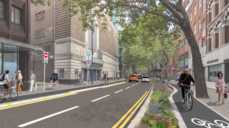 Shaftesbury Avenue new bicycle lane plans