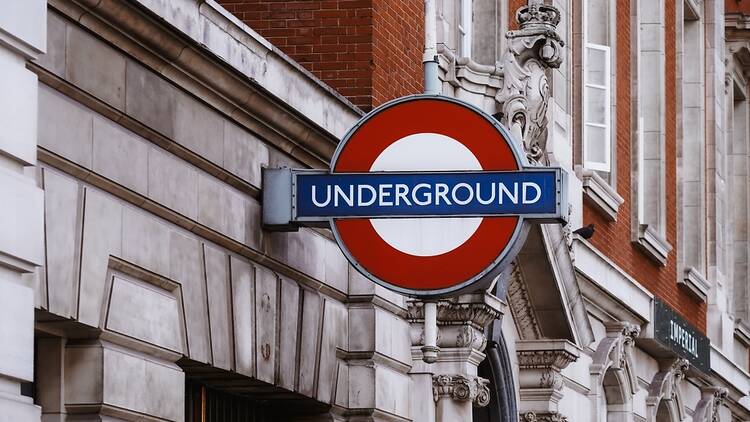 London Underground sign on a historic London building 