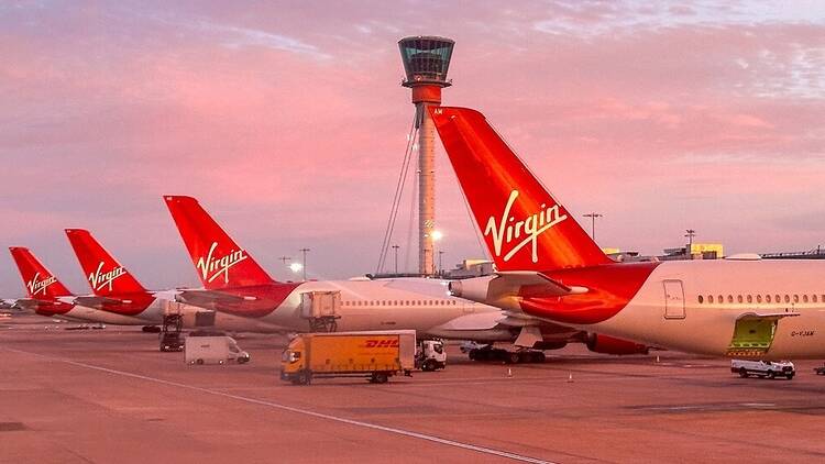 Virgin planes at London airport