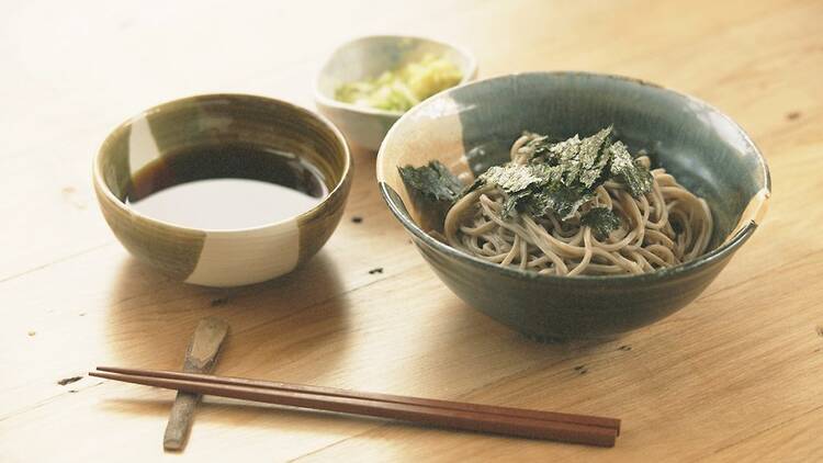 Soba noodles at Toconoco play cafe