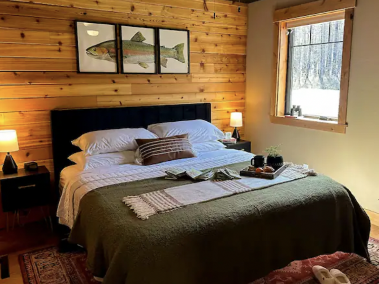 The riverfront cabin near hot springs in Vida, OR