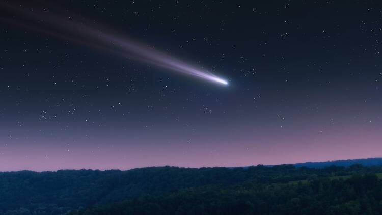 A comet in the night sky