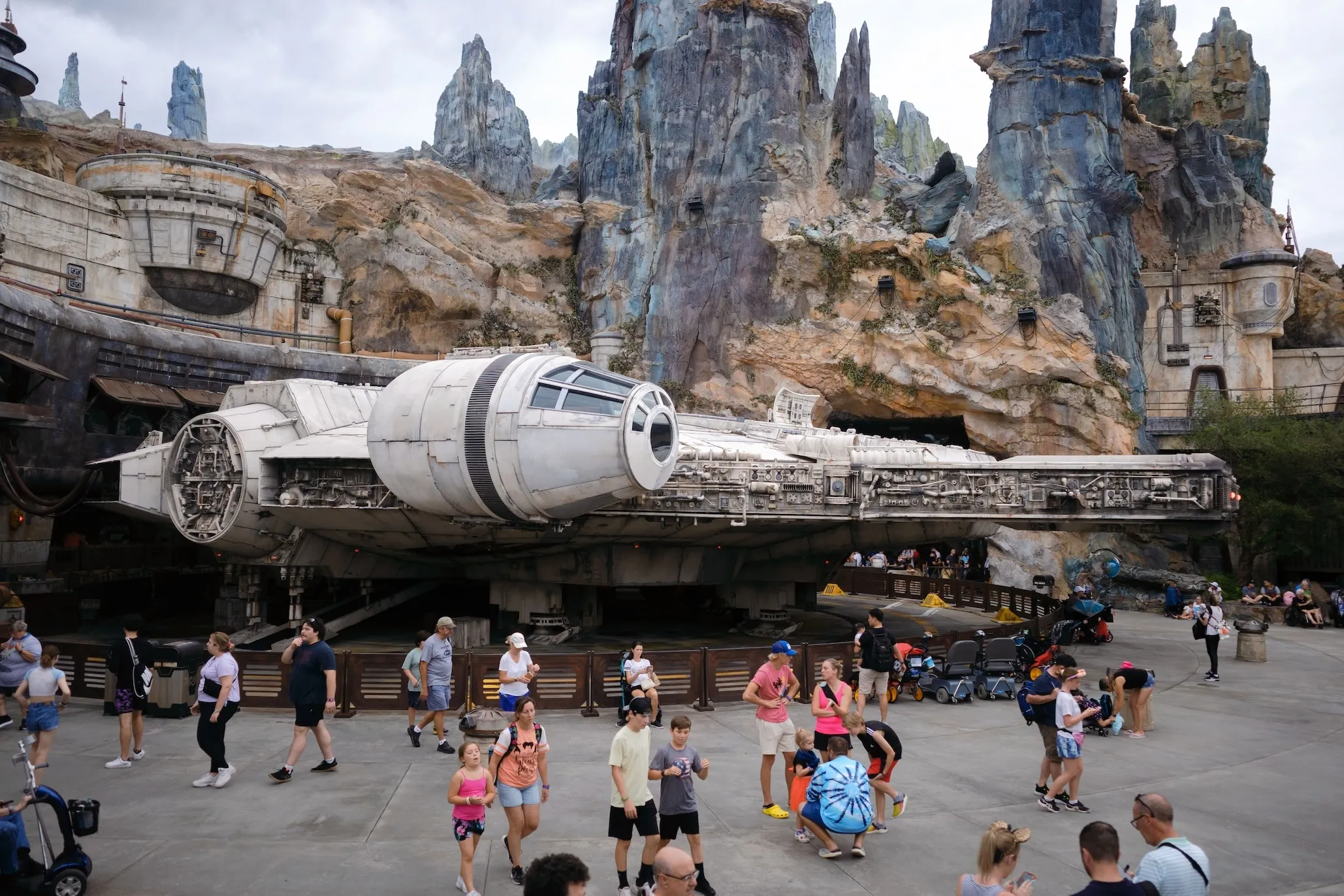 A Millennium Falcon Star Wars Galaxy's Edge at Disney World.