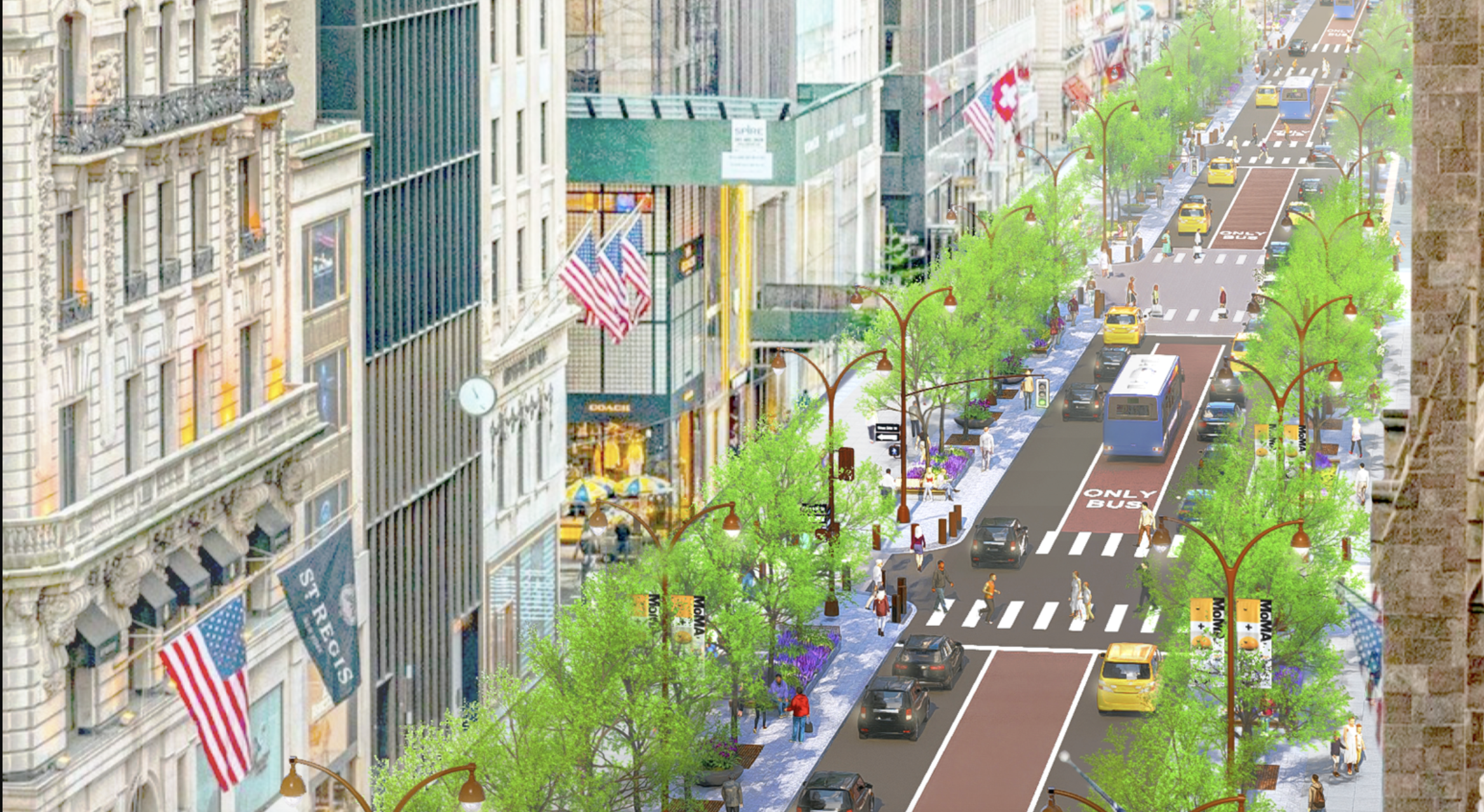 See renderings of a more pedestrian-friendly Fifth Avenue