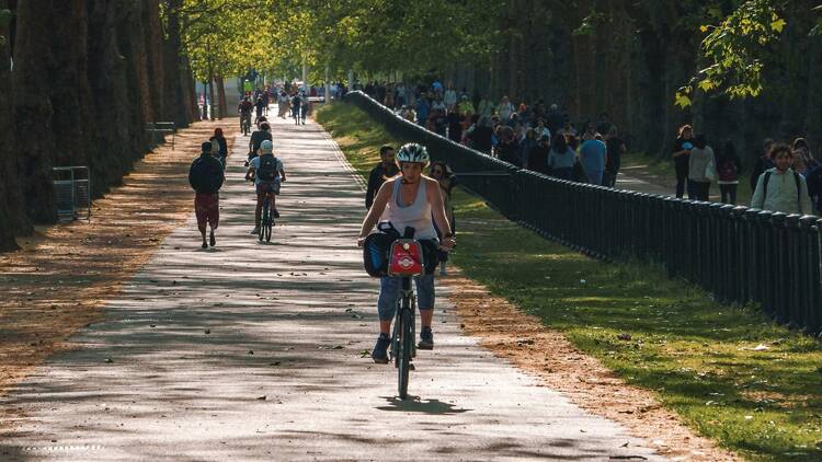 A cyclist in London’s Hyde Park