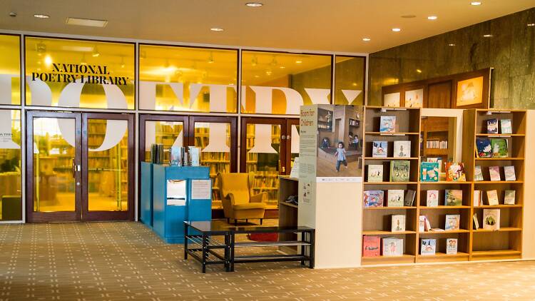 The entrance to the National Poetry Library inside the Southbank Centre