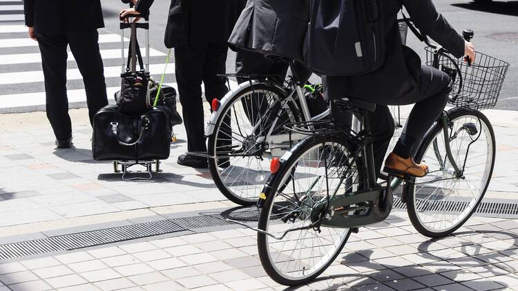 Stock image of cycling in Tokyo