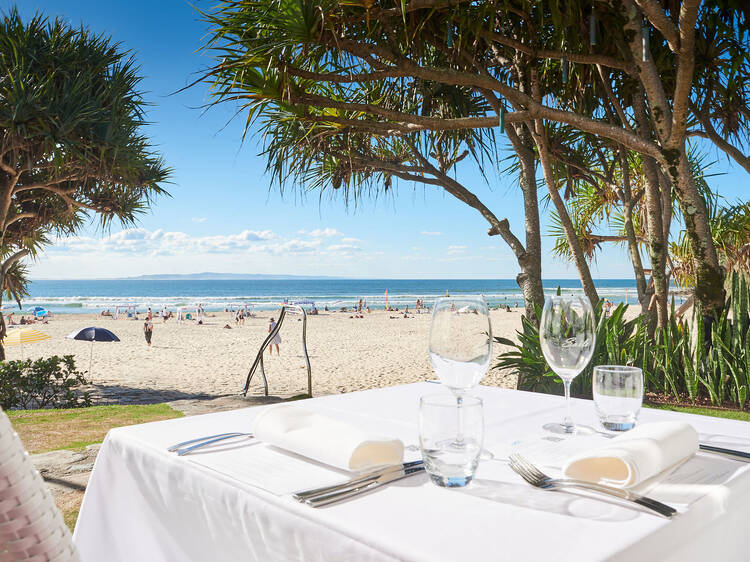 Restaurant overlooking beach