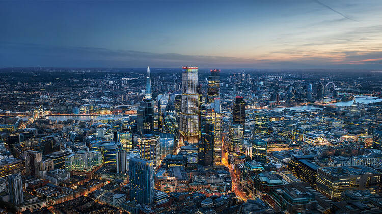 Mock up aerial view of One Undershaft