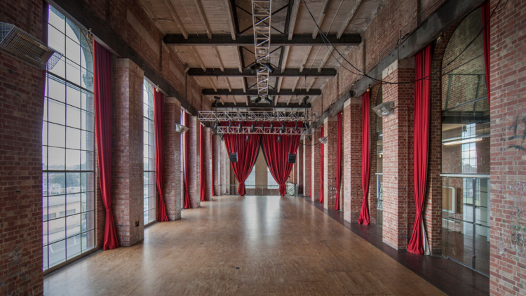 A large open space inside the substation