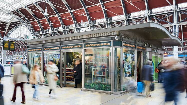 Paddington in Peru pop-up shop in Paddington Station, London