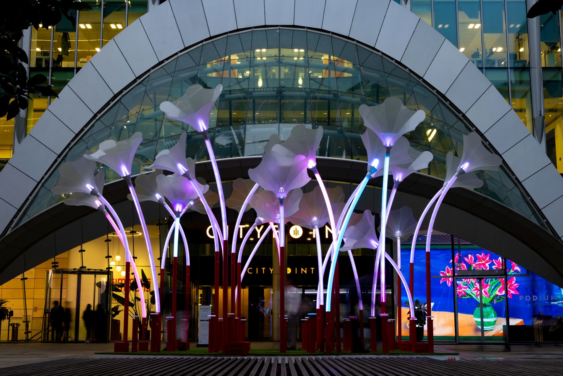 Giant interactive ‘flower trumpets’ have popped up in the City of London