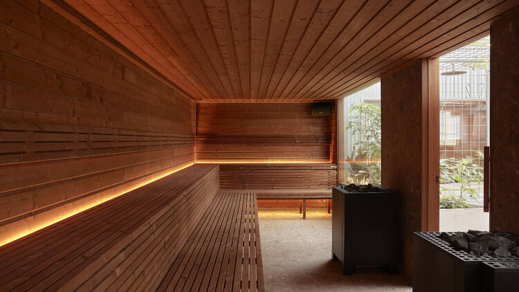 The sauna area at Inner Studio.