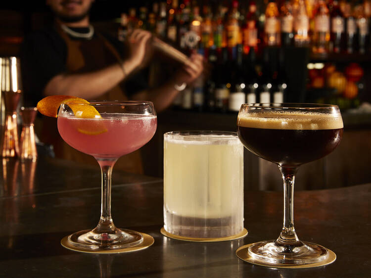 Head to this historic and newly renovated pub for late-night cocktails at happy hour prices