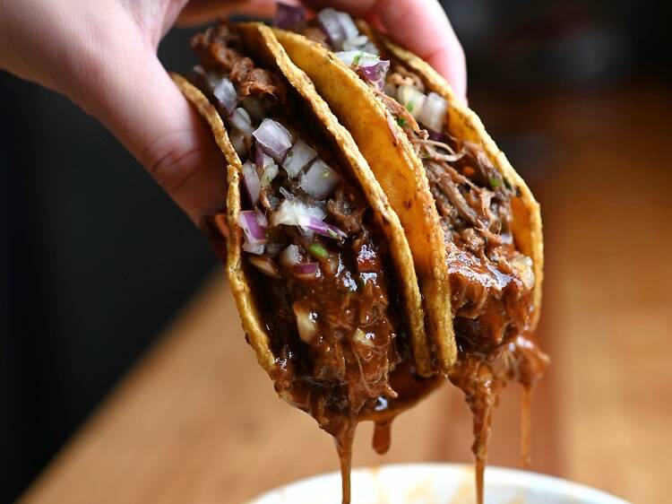 Tijuana-style birria tacos at Taqueria El Barrio