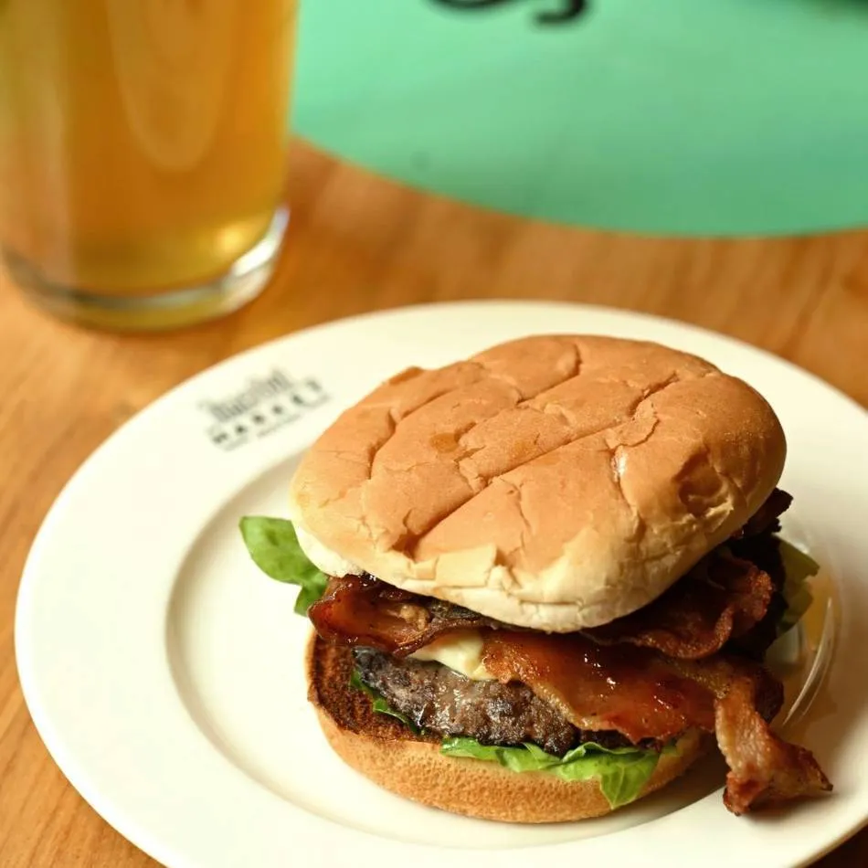 Sweet & salty burger at A&B Burgers at Time Out Market Boston