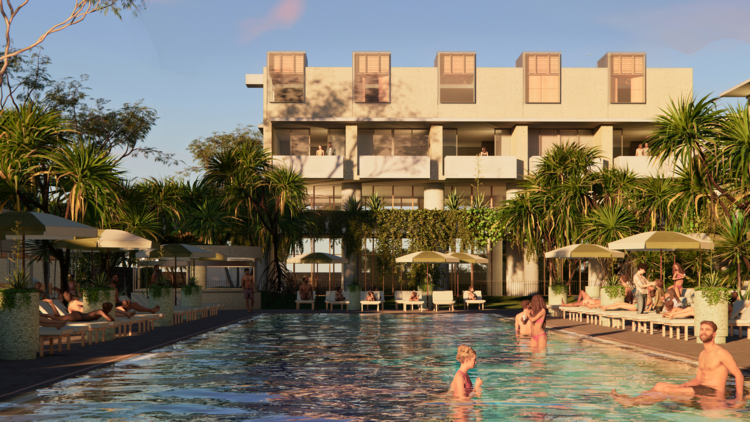 Render of hotel pool