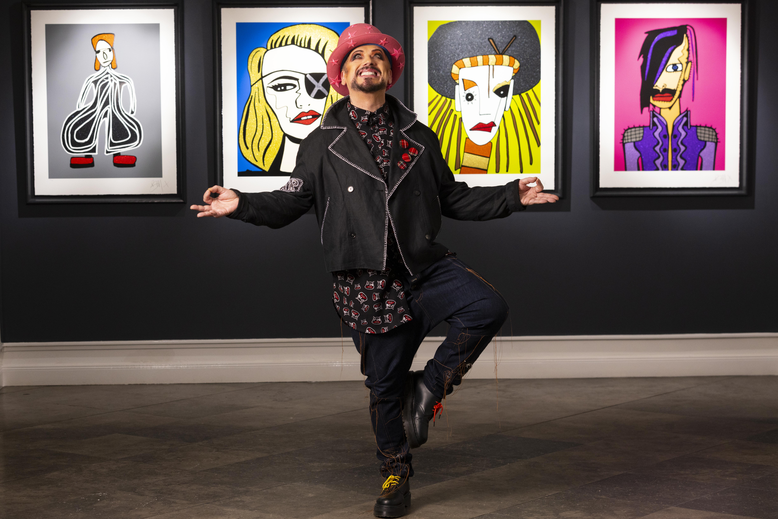 Boy George has done portraits of his musical heroes: Bowie, Madonna, Prince... himself