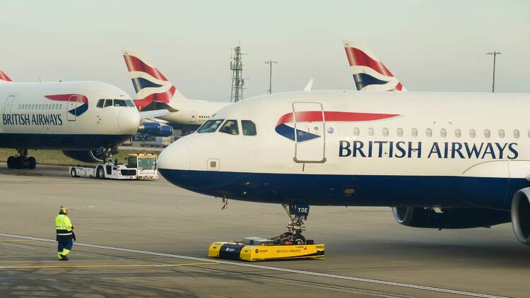 British Airways planes on a runway in the UK