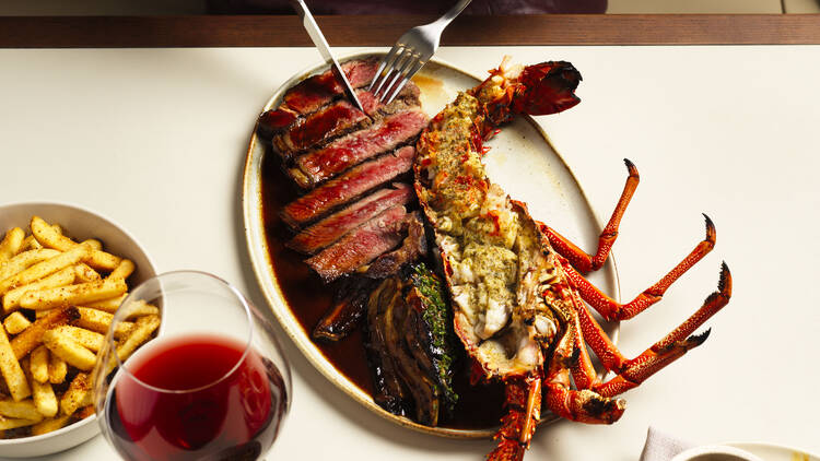 Lobster and steak at Tilda
