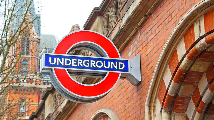 London Underground sign outside King’s Cross station