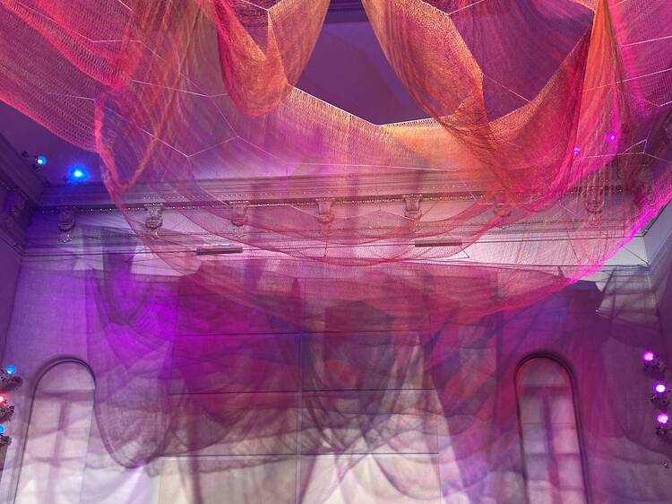 Janet Echelman's "Earthtime 1.8" at The Renwick in Washington, D.C.