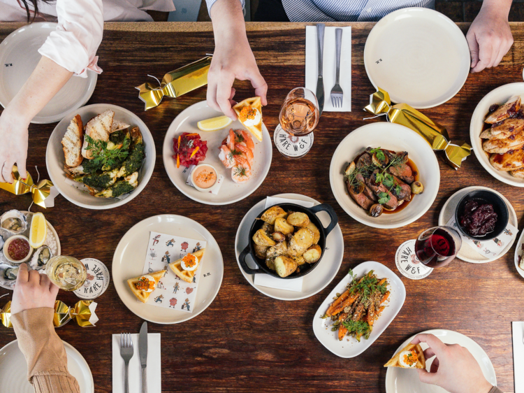 Festive food spread at Rare Hare.