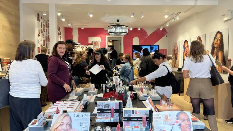 people in a makeup store