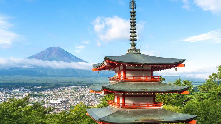 Mt Fuji as seen from Chureito Pagoda