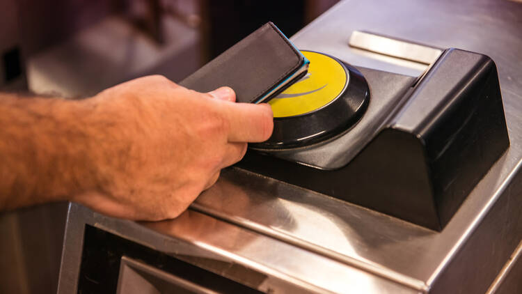 London Oyster ticket barrier on the tube at King’s Cross