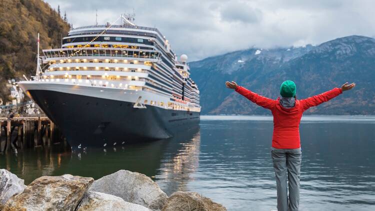 Person at a cruise port