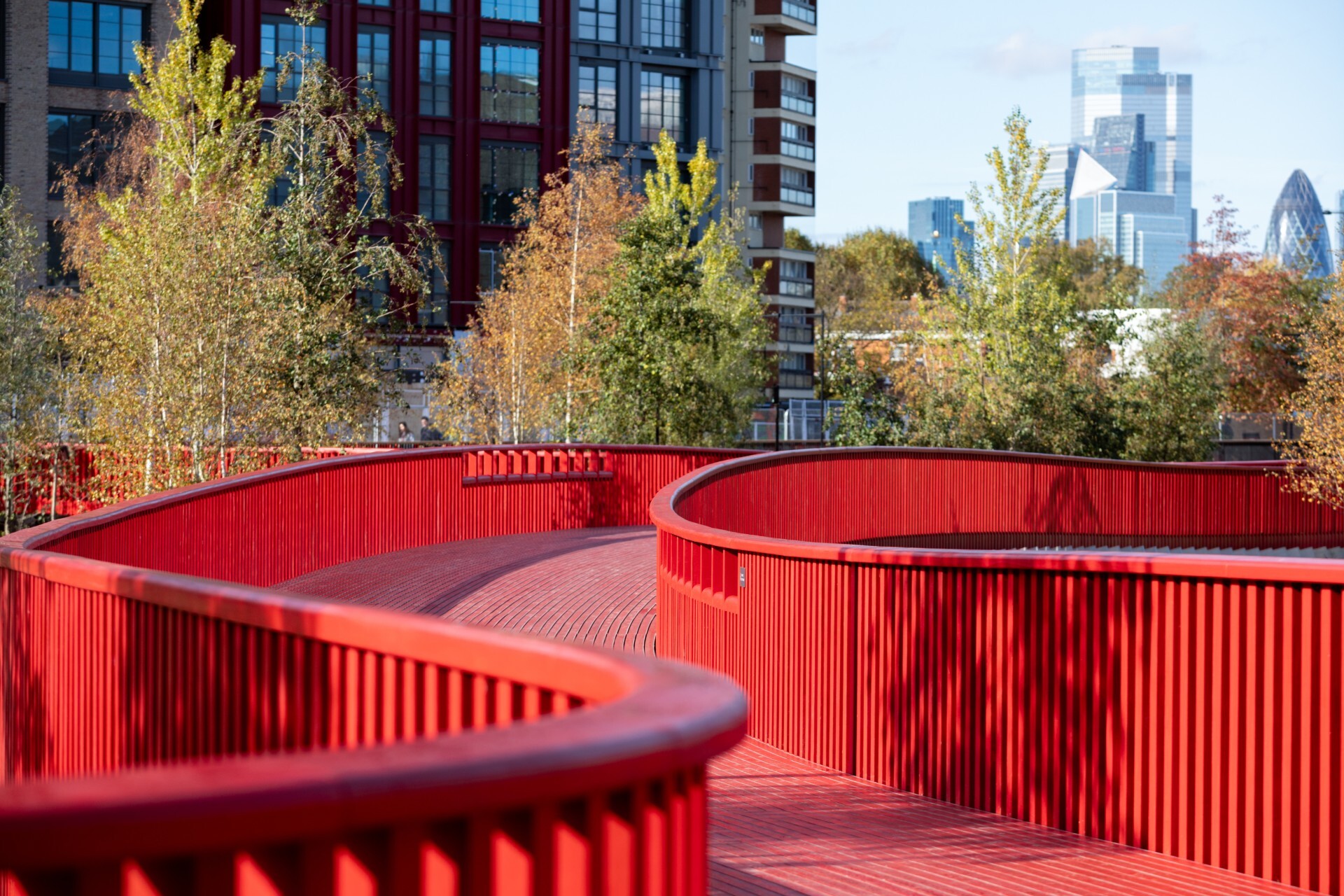 A spectacular new red ‘wildlife boardwalk’ has opened in Canada Water