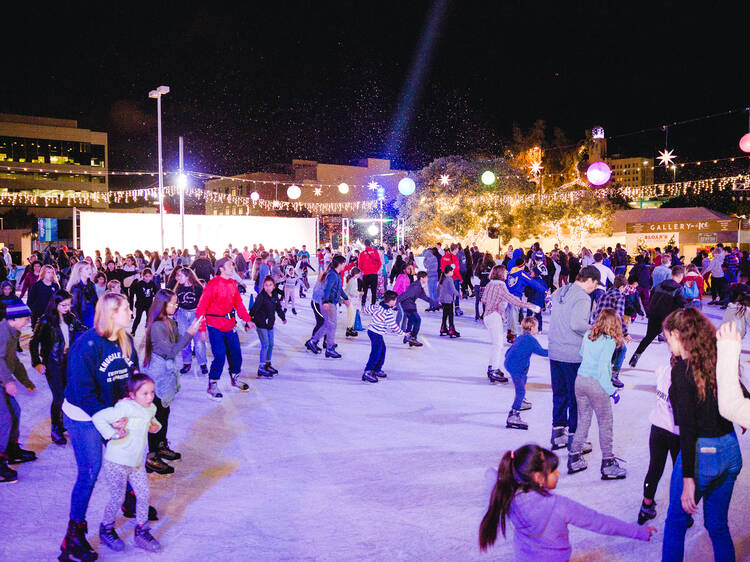 Ice skaters at Ice at Santa Monica