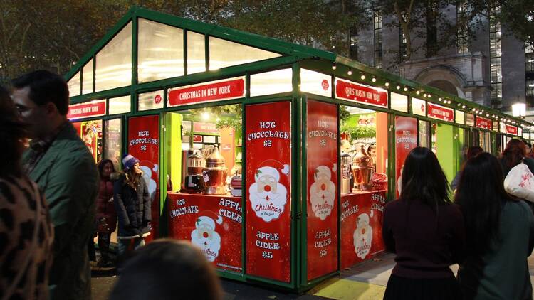 A stall at the Winter Village at Bryant Park holiday market in New York.