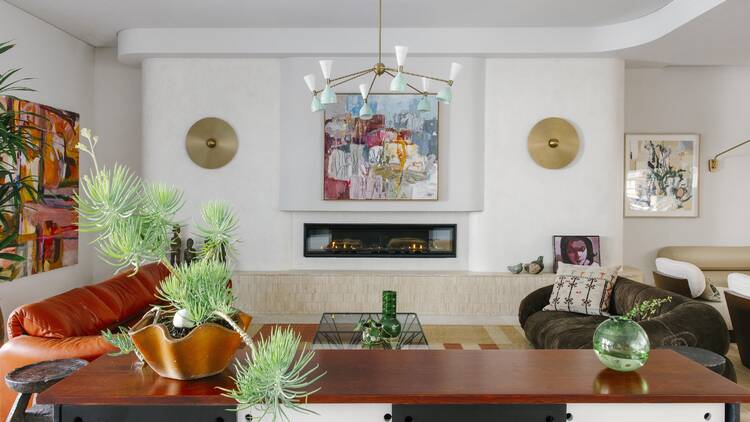 Living room with colourful decor