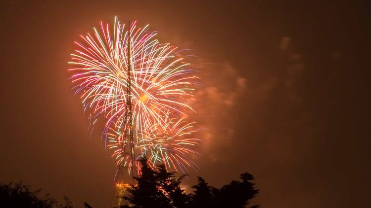 Fireworks at Crystal Palace in London