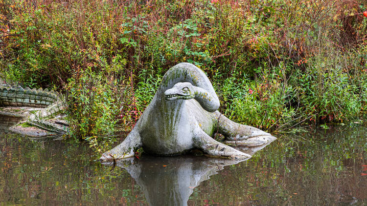 Admire the Victorian beasts at Crystal Palace Park