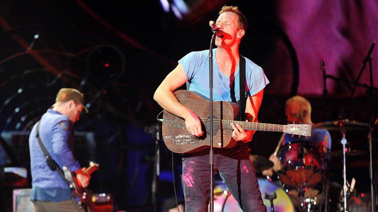 Coldplay performing live 